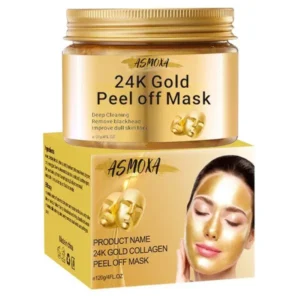 Asmoxa 24K Gold maschera per la pulizia profonda e la rimozione dei punti neri (maschera per il viso 120 g)