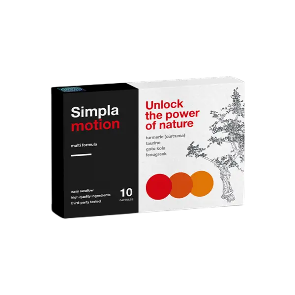 Simpla Motion Capsule per la salute delle articolazioni, del sistema cardiovascolare, per la potenza, per il diabete e la prostatite (10 capsule)